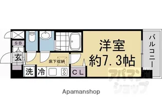 アスヴェル京都壬生EASTWEST【W403号室】の間取り