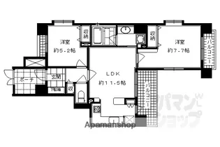 グラビスコート三条堺町【2階】の間取り