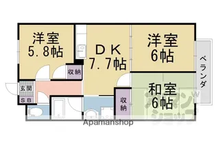 サラナフラット【206号室】の間取り