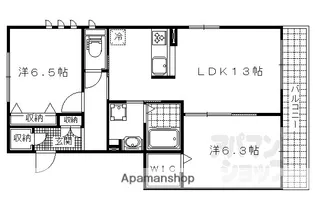 洛東シャーメゾン【101号室】の間取り