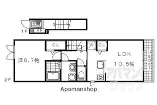 ミルト膳所 A【205号室】の間取り