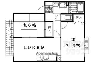 サンガーデン荒巻 C棟【102号室】の間取り