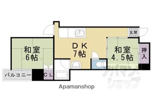 レークハイツ瀬田【303号室】の間取り
