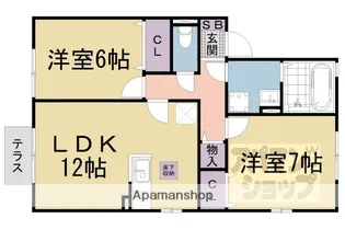 リビングタウン堅田 C棟【201号室】の間取り