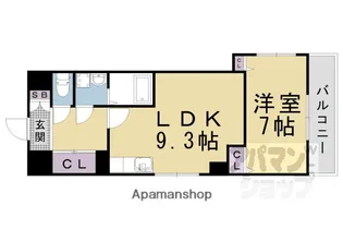 CITY SPIRE浜大津駅前【1001号室】の間取り