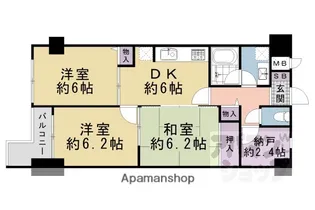 ライオンズマンション二条城東【1005号室】の間取り