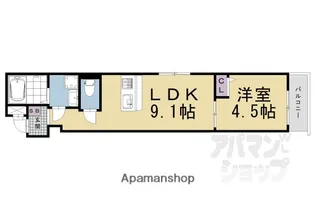 エスペランサ四条堀川【101号室】の間取り