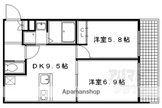 プレシャス御所南【204号室】の間取り