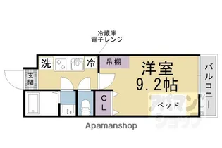 ビアンコ京都椥辻【108号室】の間取り