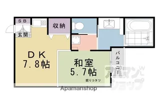 グランドジャパニング京都五条【201号室】の間取り