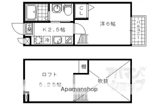 ロフティ北花山I【105号室】の間取り