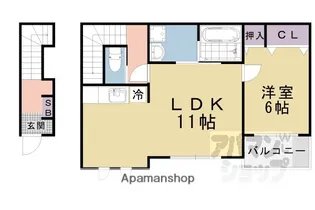 ラフィーネ坂本【203号室】の間取り