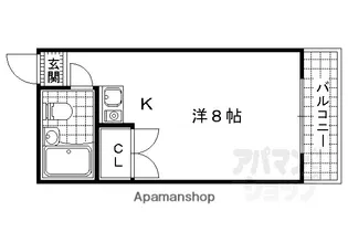 レスポワール山科【407号室】の間取り