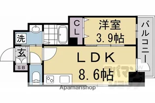 GRAND LAKE COURT 浜大津【903号室】の間取り