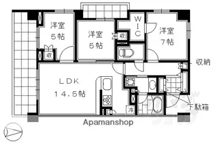 パークホームズ堺町御門【107号室】の間取り