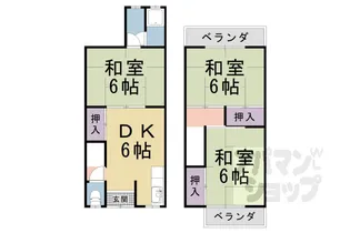 京都府京都市山科区大宅古海道町【一戸建】の間取り
