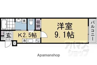 ビエノス京都伏見【3階】の間取り