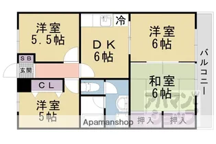 サンハイツ南志賀【301号室】の間取り