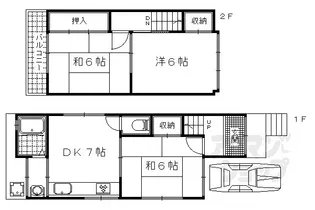 京都府京都市山科区東野中井ノ上町【一戸建】の間取り