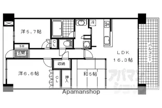 プラウド大津におの浜【19階】の間取り