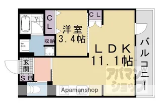 インサイトルポ山科新十条【406号室】の間取り