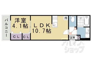 ベルビュー【0102号室】の間取り