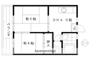 三洋コーポ【206号室】の間取り