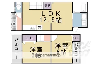 京都府京都市山科区勧修寺西栗栖野町【一戸建】の間取り