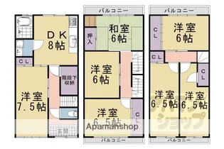 京都府京都市下京区松本町綾小路通猪熊東入【一戸建】の間取り