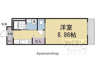 EMINAS北白川【203号室】の間取り