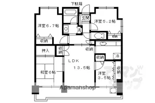 東急ドエルアルス伏見深草【206号室】の間取り