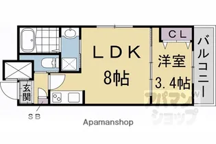 アドバンスコート五条丹波口【3階】の間取り