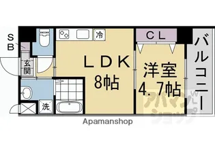 GRAND NAVIRE 京都二条【503号室】の間取り