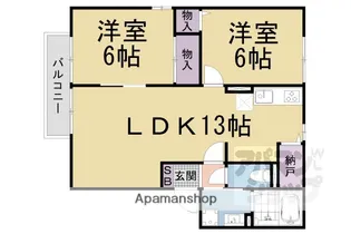メルベーユF【1階】の間取り