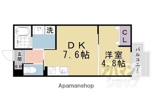 LEI椥辻【106号室】の間取り