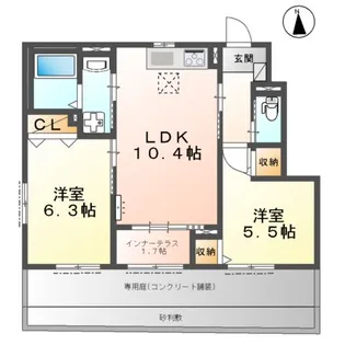 コラソン江戸町【1階】の間取り