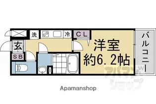 THEORY KYOTO AURA【1F4号室】の間取り