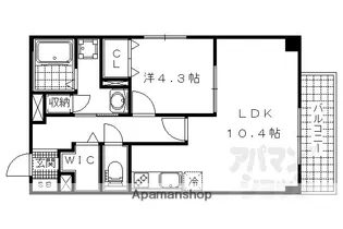 ラクラスコート朝日が丘【402号室】の間取り