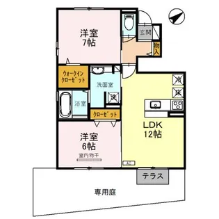 ベルジュウィット【1階】の間取り