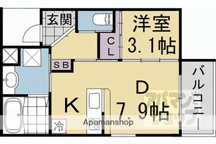 レシオス京都西院【1階】の間取り