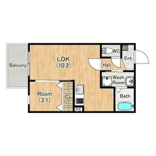 プライムコート伏見醍醐【0303号室】の間取り