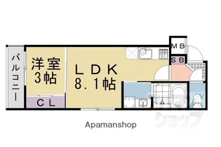 アドバンスコート四条堀川【204号室】の間取り
