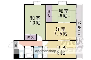 カワナカマンション【2-D号室】の間取り