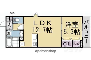 ココングランジュール伏見黒茶屋町【1階】の間取り