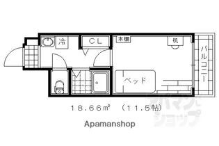 ドーミー桃山御陵【415号室】の間取り