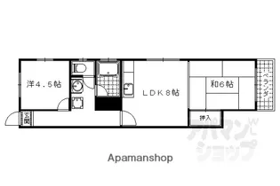 T・山極ハイツ【1F東号室】の間取り