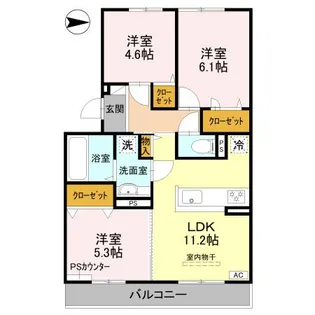 サウス・レジデンス菱川【301号室】の間取り