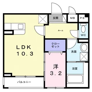 メゾン・ド・K 天神川【2階】の間取り