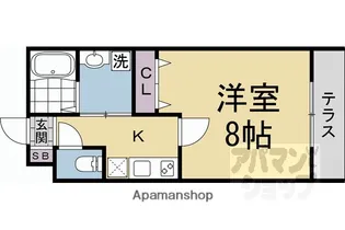 グランディール円町【106号室】の間取り