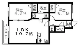 LAND PARK 横大路 B棟【1階】の間取り